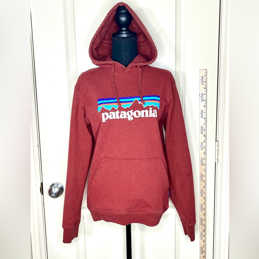 Patagonia Brick Red Hoodie with Logo - Picture 2 of 9